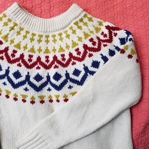 J Crew merino wool Fair Isle winter sweater